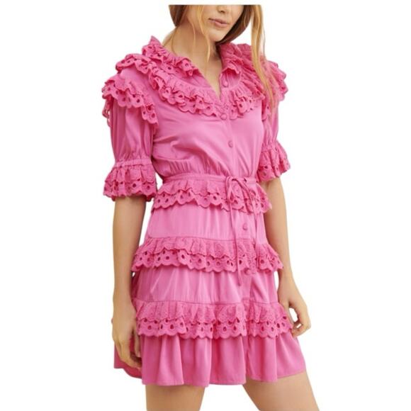 CeliaB Pink Ruffle Mini Dress* - Picture 4 of 9